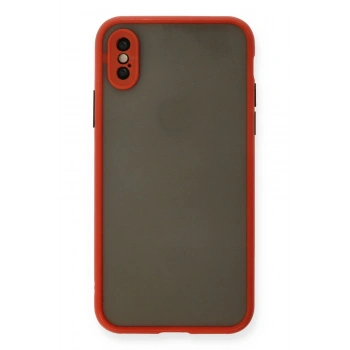 Mey İthalat®   iPhone X Kılıf Montreal Silikon Kapak - Kırmızı