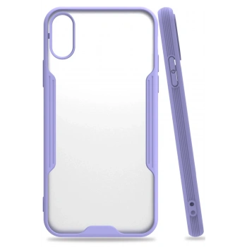 Mey İthalat®   iPhone X Kılıf Platin Silikon - Lila