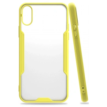 Mey İthalat®   iPhone X Kılıf Platin Silikon - Sarı
