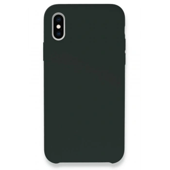 Mey İthalat®   iPhone XS Max Kılıf Lansman Legant Silikon - Koyu Yeşil