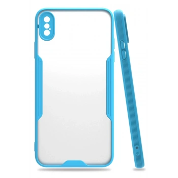 Mey İthalat®   iPhone XS Max Kılıf Platin Silikon - Mavi