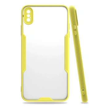 Mey İthalat®   iPhone XS Max Kılıf Platin Silikon - Sarı