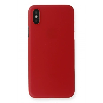 Mey İthalat®   iPhone XS Max Kılıf PP Ultra İnce Kapak - Kırmızı