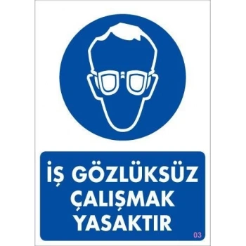 Mey İthalat® İş Koruyucu Takınız Uyarı Levhası 25x35 KOD:3