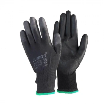 Mey İthalat® Junior JN1017 Siyah Pu Eldiven 8 No
