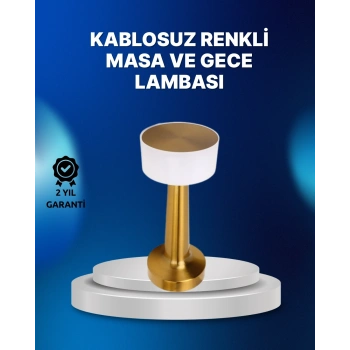 Mey İthalat® Kablosuz Dokunmatik Masa Lambası – Şık Modern Metal Gövde, USB Şarjlı
