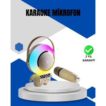 Mey İthalat® Kablosuz Mikrofonlu Astronot Tasarım Bluetooth Speaker Karaoke