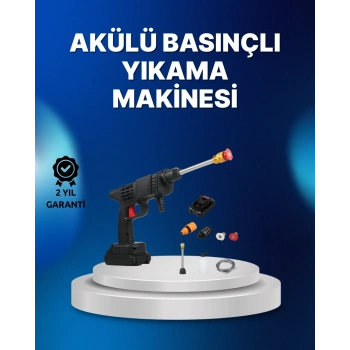 Mey İthalat® Kablosuz Taşınabilir Basınçlı Yıkama Tabancası Köpük Şişeli