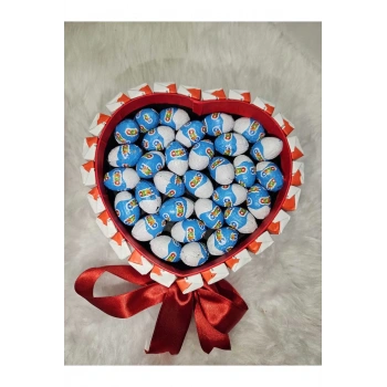 Mey İthalat® Kalpli Kinder Çikolata Sepeti