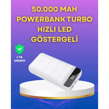 Mey İthalat® Lightning ve Type-C Girişli 50000mAh Powerbank