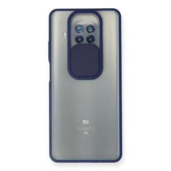 Mey İthalat®   Mi 10T Lite Kılıf Palm Buzlu Kamera Sürgülü Silikon - Lacivert