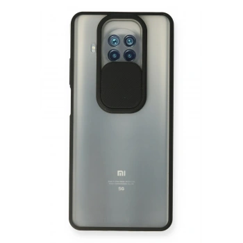 Mey İthalat®   Mi 10T Lite Kılıf Palm Buzlu Kamera Sürgülü Silikon - Siyah