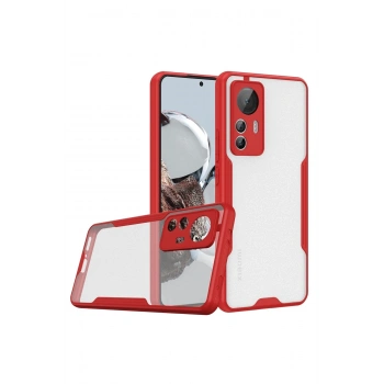 Mey İthalat®   Mi 12T Kılıf Platin Silikon - Kırmızı