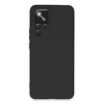 Mey İthalat®   Mi 12T Pro Kılıf Nano içi Kadife Silikon - Siyah