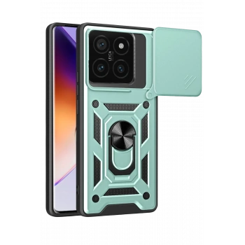 Mey İthalat®   Mi 14T Pro Kılıf Pars Lens Yüzüklü Silikon - Yeşil