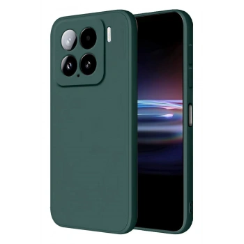 Mey İthalat® Mi 15 Pro Kılıf Nano içi Kadife Silikon - Koyu Yeşil