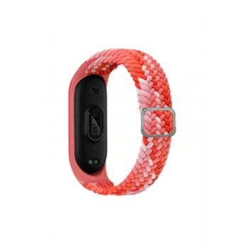 Mey İthalat®   Mi Band 6 Star Kordon - Pembe-Kırmızı