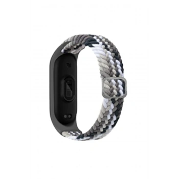 Mey İthalat®   Mi Band 7 Star Kordon - Gri-Siyah