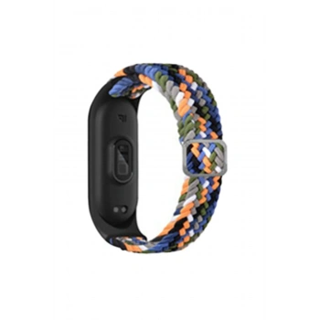 Mey İthalat®   Mi Band 7 Star Kordon - Gri-Turuncu
