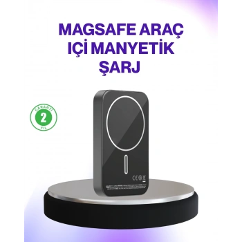 Mey İthalat® Mıknatıslı MagSafe Uyumlu Araç Tutucu Kablosuz Şarj Destekli