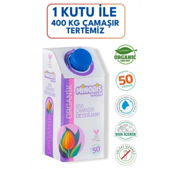 Mey İthalat® MOM Organik Sıvı Çamaşır Deterjanı 1 Lt 50 Yıkama