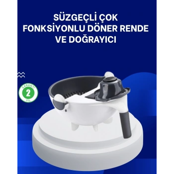 Mey İthalat® Mutfak İçin Pratik 5 Bıçaklı Rende ve Süzgeç Seti