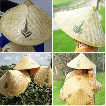 Mey İthalat® Naturel Renk Cambodia Kamboçyalı Vietnam Şapkası PVC Hasır
