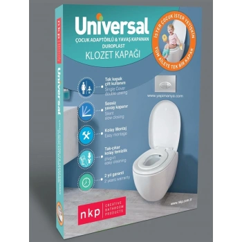 Mey İthalat® NKP Üniversal Çocuk Adaptörlü Yavaş Kapanır Klozet Kapağı