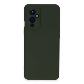 Mey İthalat®  One Plus 9 Kılıf Nano içi Kadife Silikon - Koyu Yeşil