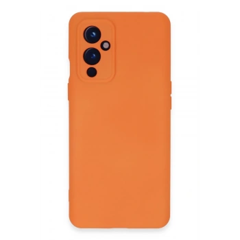 Mey İthalat®  One Plus 9 Kılıf Nano içi Kadife Silikon - Turuncu