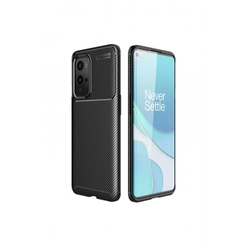 Mey İthalat®  One Plus 9 Pro Kılıf Auto Focus Karbon Kapak - Siyah