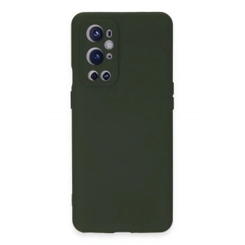 Mey İthalat®  One Plus 9 Pro Kılıf Nano içi Kadife Silikon - Koyu Yeşil