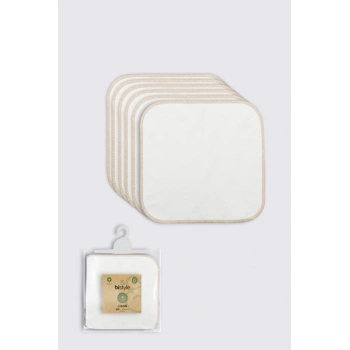 Mey İthalat®   Organik 28x28 6Lı Penye Mendil 90103 Ekru