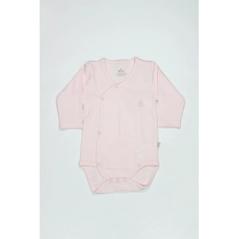Mey İthalat®   Organik Natural Basic Style Kruvaze Uzun Kol Body BS17102 Pembe