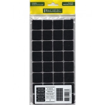Mey İthalat® Pacific 6025 BL Yapışkanlı Keçe 25 mm X 25 mm Siyah