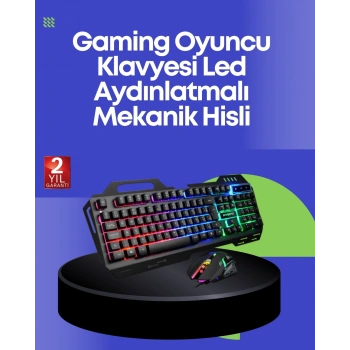 Mey İthalat® PG8018 LED Aydınlatmalı Mekanik Klavye Mouse – Oyunlarda Üstün Performans