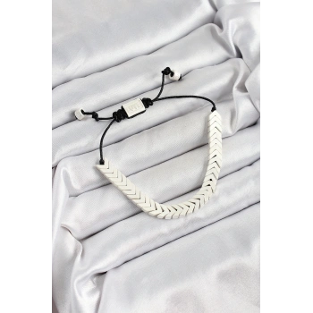Mey İthalat® Pirinç Asansörlü Beyaz Juju Kadın Bileklik