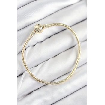 Mey İthalat® Pirinç Charm Topcuk Model Gold Renk Kadın Bileklik