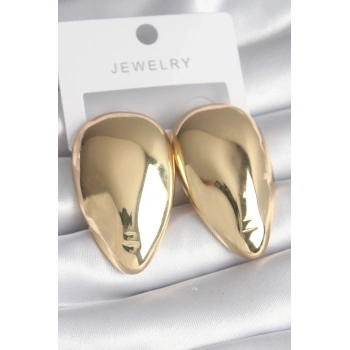 Mey İthalat® Pirinç Gold Renk Badem Model Kadın Küpe