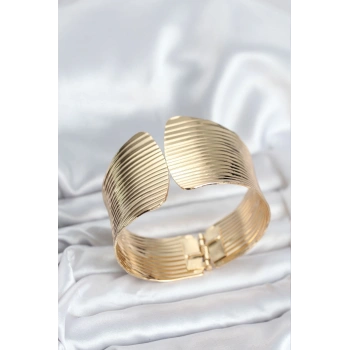 Mey İthalat® Pirinç Gold Renk Levha Model Kadın Bileklik