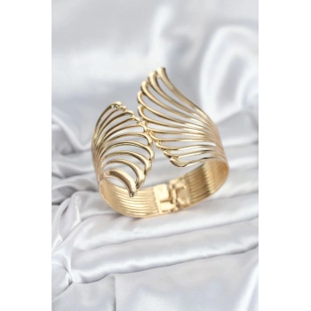 Mey İthalat® Pirinç Gold Renk Vintage Kadın Bileklik