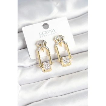 Mey İthalat® Pirinç Gold Renk Vintage Kadın Küpe
