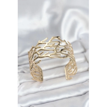 Mey İthalat® Pirinç Gold Renk Vintage Model Kadın Bileklik