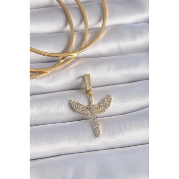Mey İthalat® Pirinç Gold Renk Zirkon Taşlı Mikail Model Ajda Charm