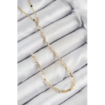 Mey İthalat® Pirinç Zirkon Taşlı Model Gold Renk Y Kolye