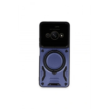 Mey İthalat®   Poco C61 Kılıf Joy Lens Standlı Kapak - Lacivert