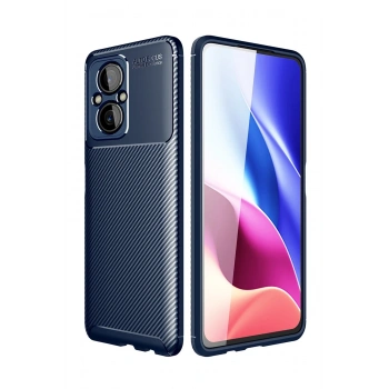 Mey İthalat® Poco M5 Kılıf Auto Focus Karbon Kapak - Lacivert