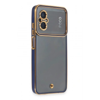 Mey İthalat® Poco M5 Kılıf Liva Lens Silikon - Mavi