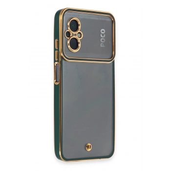 Mey İthalat® Poco M5 Kılıf Liva Lens Silikon - Yeşil