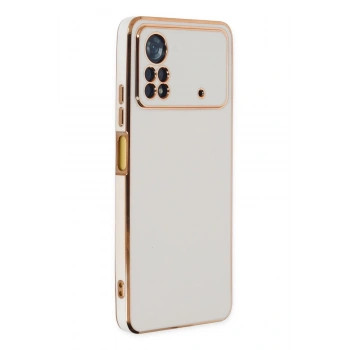 Mey İthalat®   Poco X4 Pro 5G Kılıf Volet Silikon - Beyaz